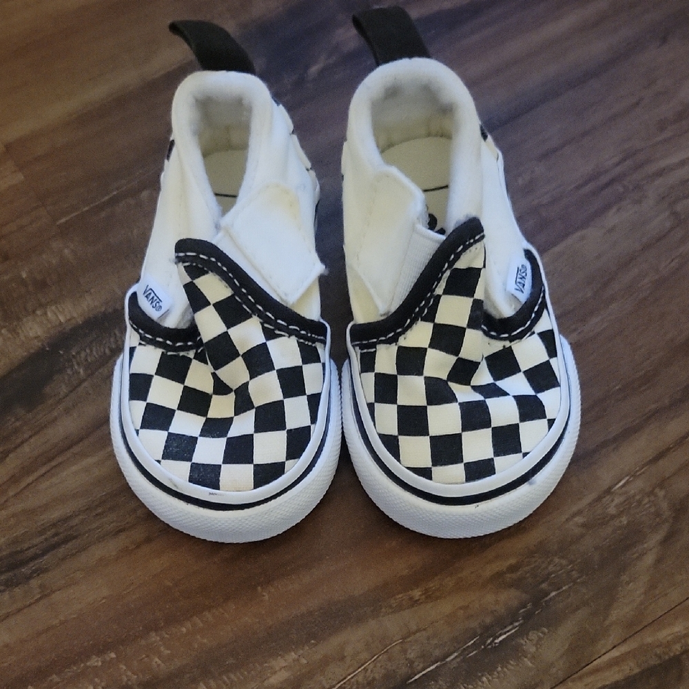 Vans Kids Black and White Checkered Sneakers